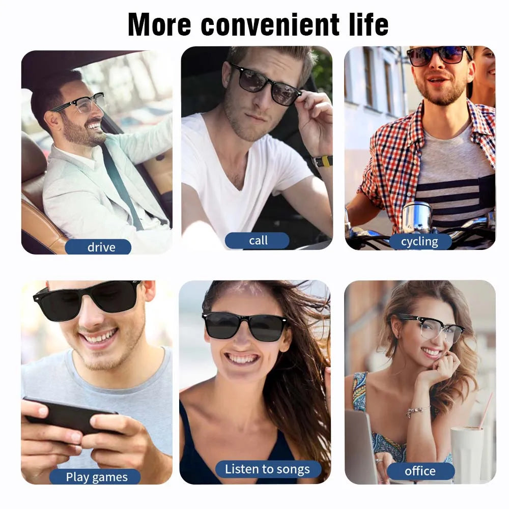 E13 Smart Glasses:Blue Light Filtering Polarized Sunglass Lenses Audio Built-In Mic & Speakers Touch & Voice Assistant