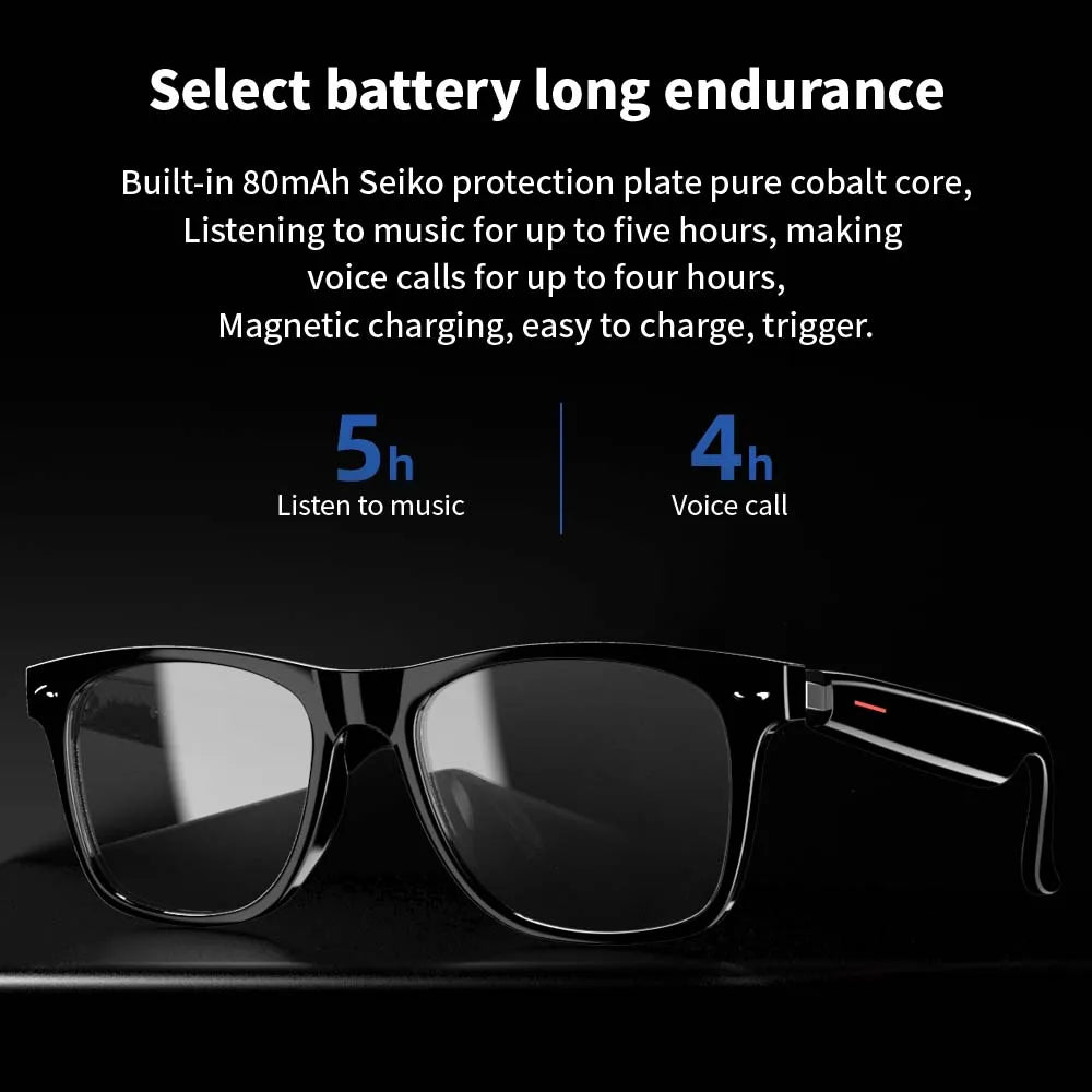 E13 Smart Glasses:Blue Light Filtering Polarized Sunglass Lenses Audio Built-In Mic & Speakers Touch & Voice Assistant